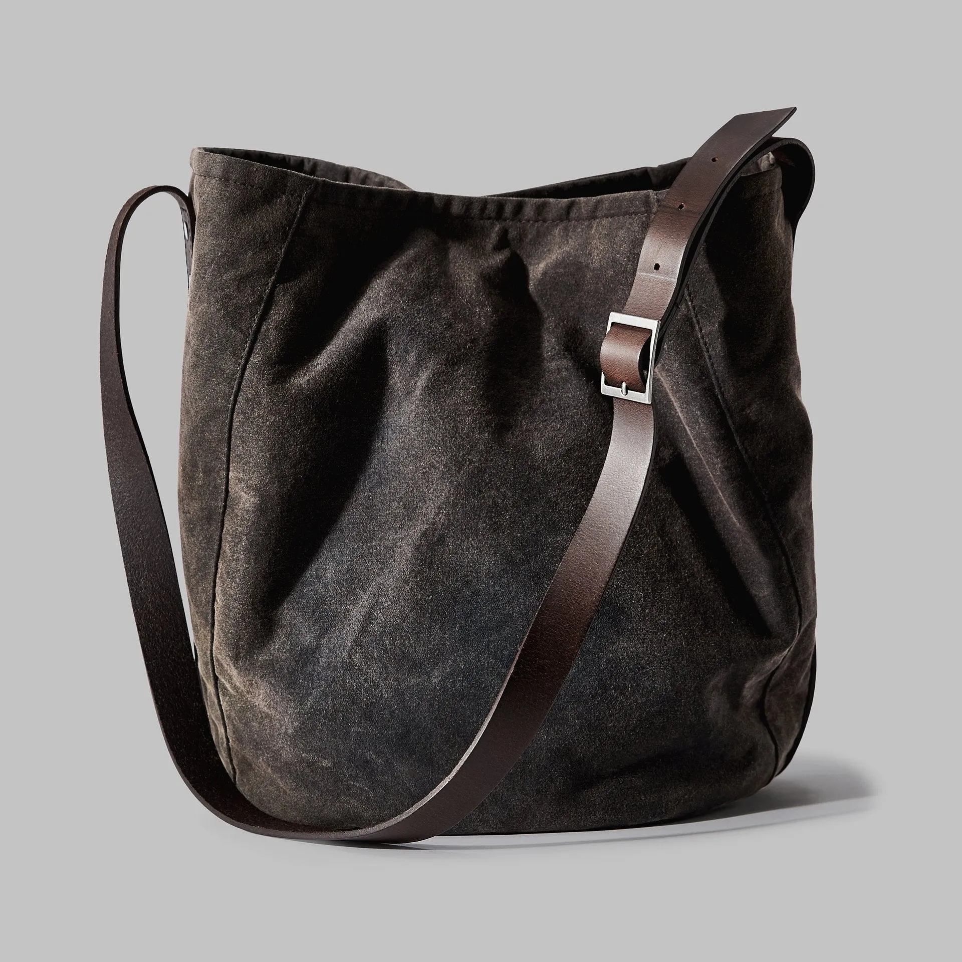 Moseley Brown Waxed Cotton Bucket Bag