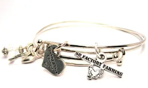 No Factory Farming Expandable Bangle Bracelet Set