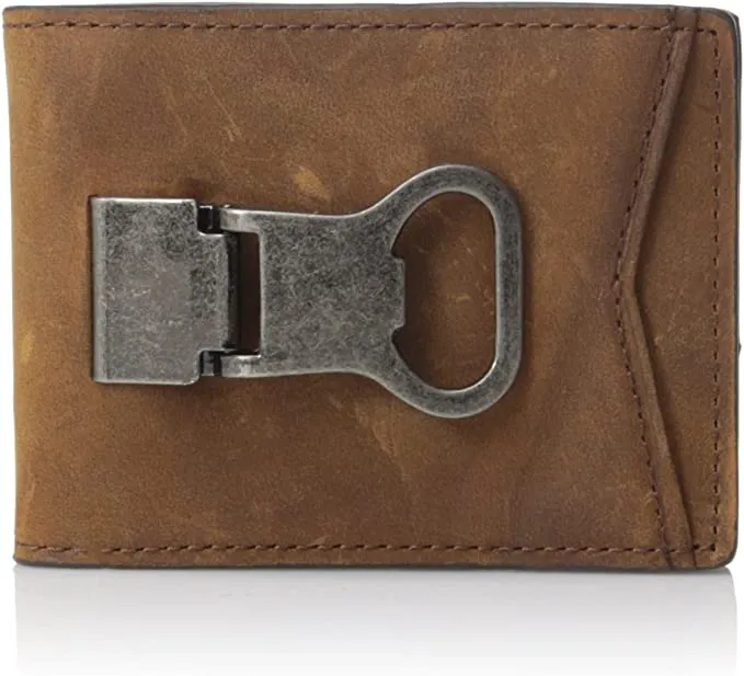 Nocona Men's Double Bifold Money Clip, Brown, One Size N5488044