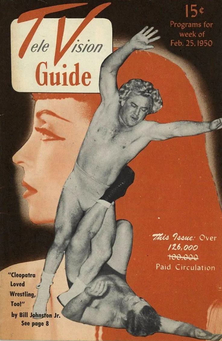 NY VINTAGE TV GUIDE February 25,1950 Gorgeous George