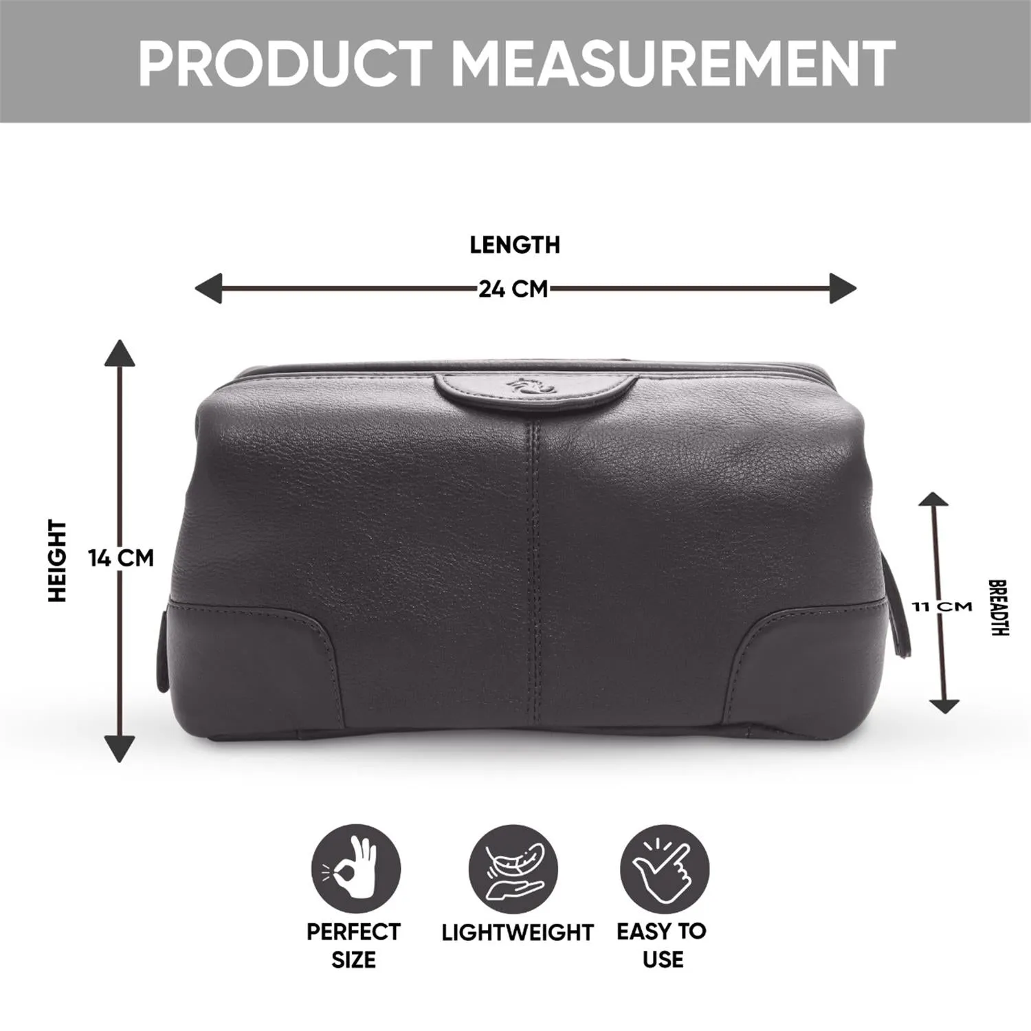 Obama Portable Toiletry Kit Genuine Leather Unisex Pouch for Travelling Shaving Kit or Makeup Cosmetic Kit Organizer