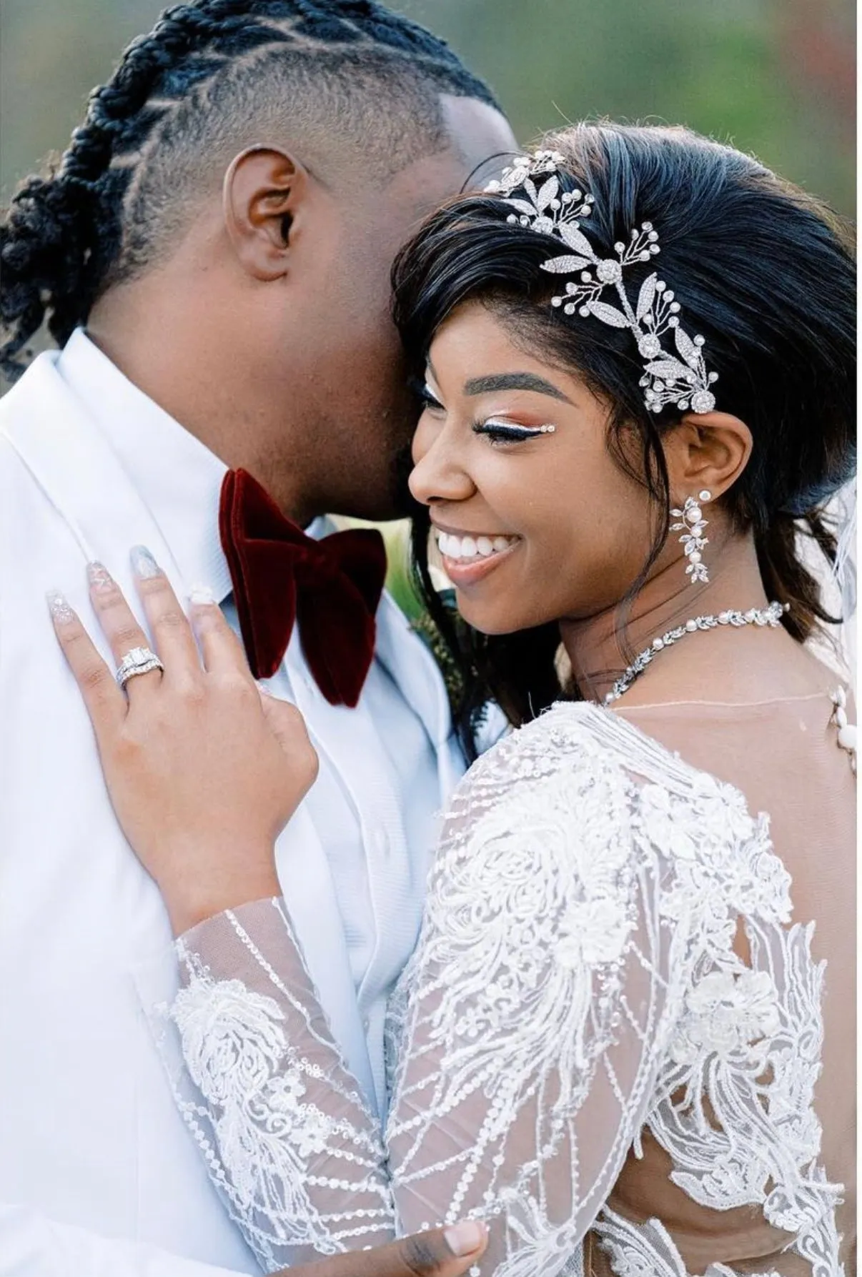 OKSANA Swarovski Wedding Headpiece with Gorgeous Pearls