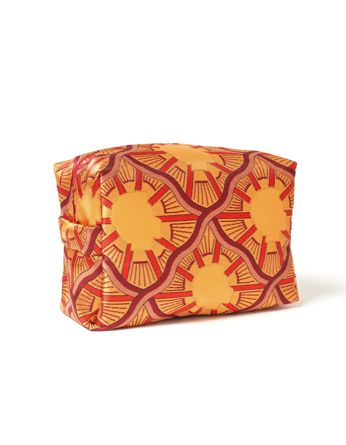 Orange Portrait Print Jacquard Cosmetic Bag