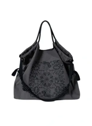 Paisley Embroidered Crossbody Tote Bag