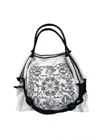 Paisley Embroidered Crossbody Tote Bag