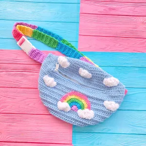 Pastel Rainbow Cloud Bum Bag (Duck Egg Blue)