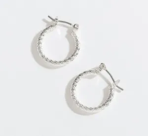 Pattern Silver Hoop Earrings