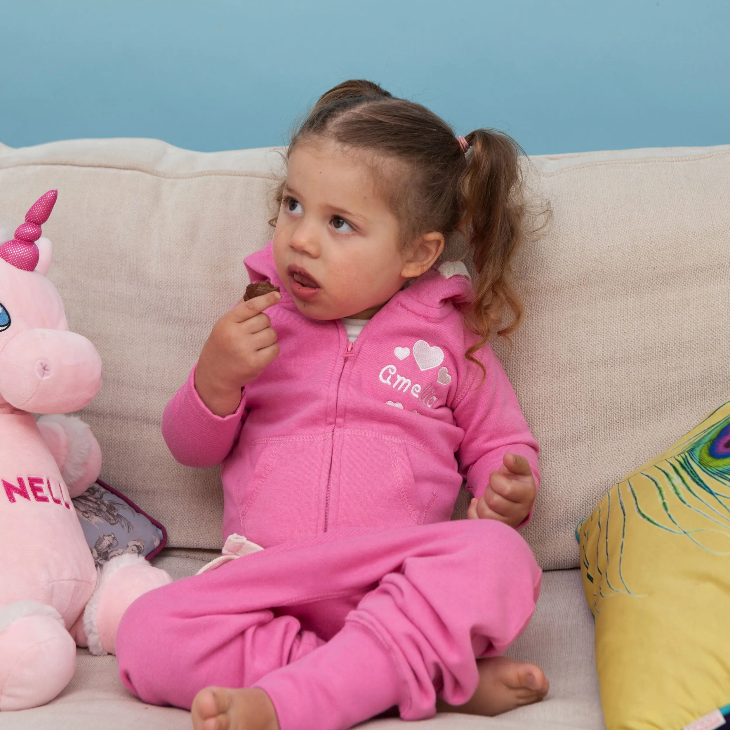 Personalised Pink Baby Tracksuit with Gorgeous Heart Design