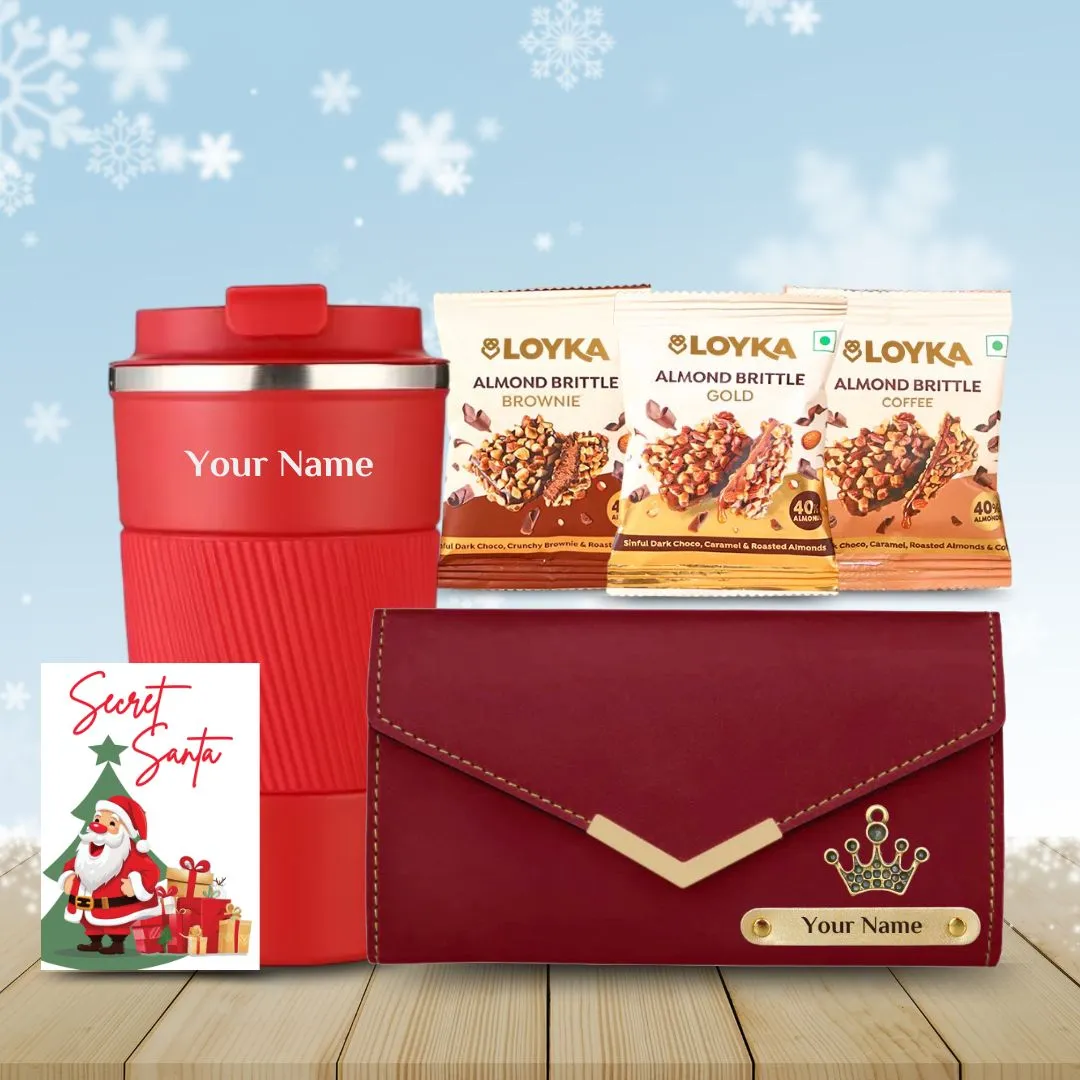 Personalized Festive Set : Tumbler, Ladies Wallet, Loyka Assorted