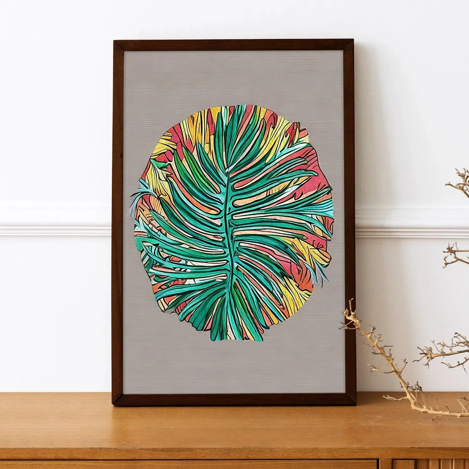 Philodendron Leaf Artistic Style