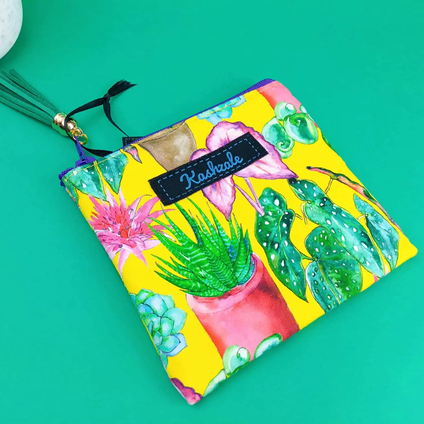 Plant Lady Yellow Coin Purse. Rachael King Design