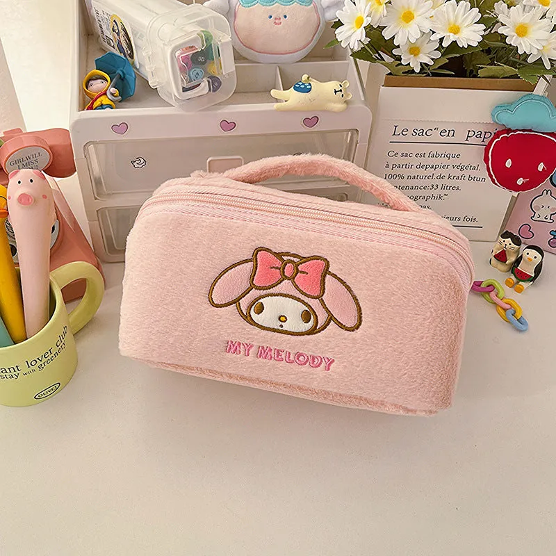 Plush Cosmetic Bag Large Capacity