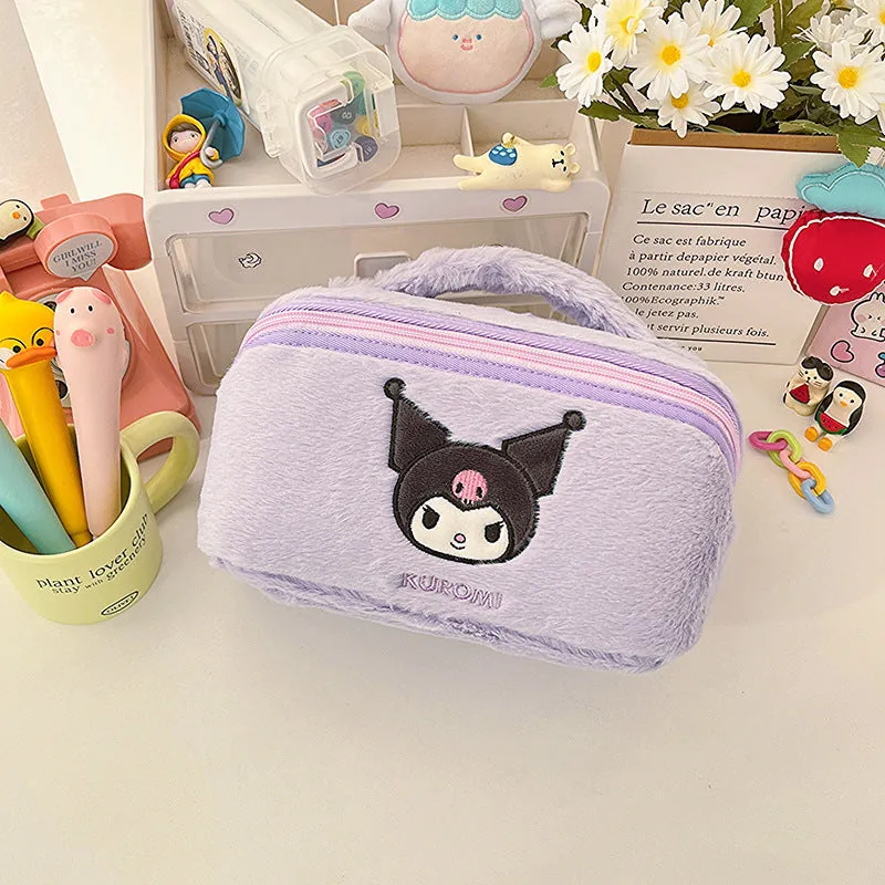 Plush Cosmetic Bag Large Capacity