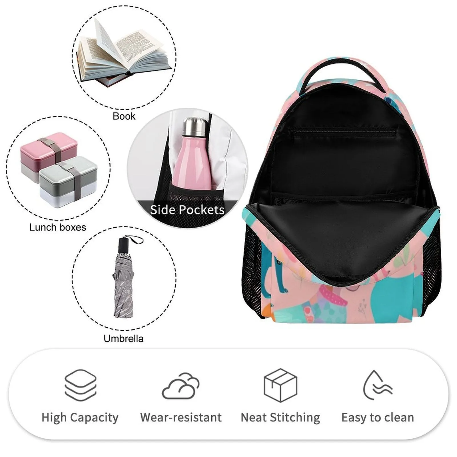 POD Upload Your Photo High Quality Children's Schoolbag Kids Backpack