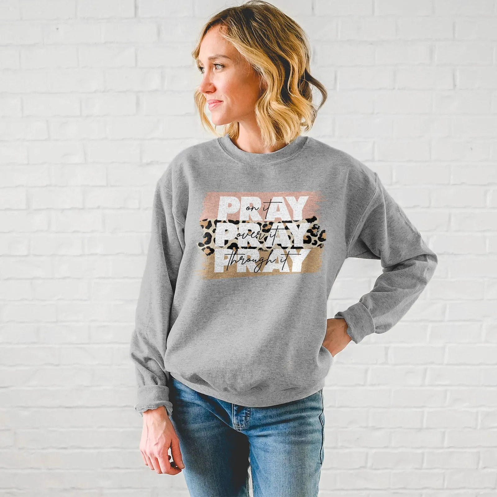 Pray on It Leopard Sweatshirt