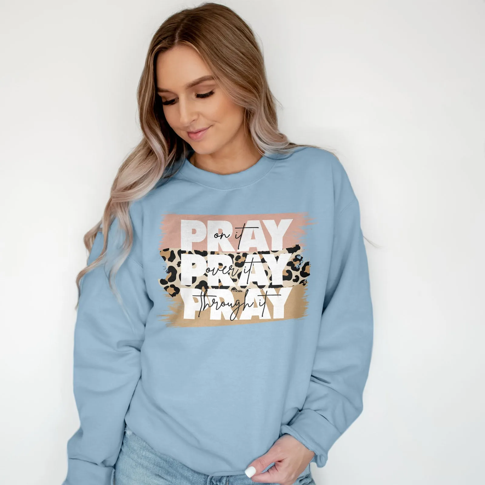 Pray on It Leopard Sweatshirt