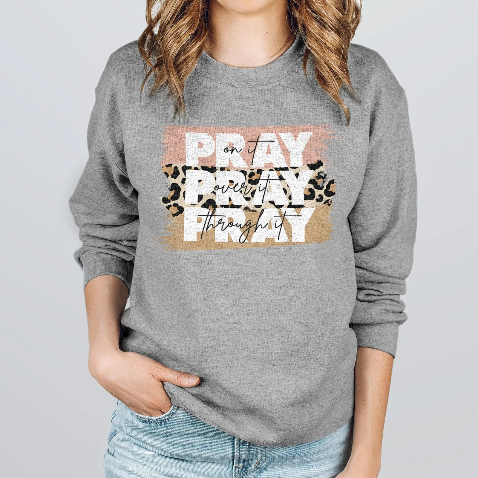 Pray on It Leopard Sweatshirt