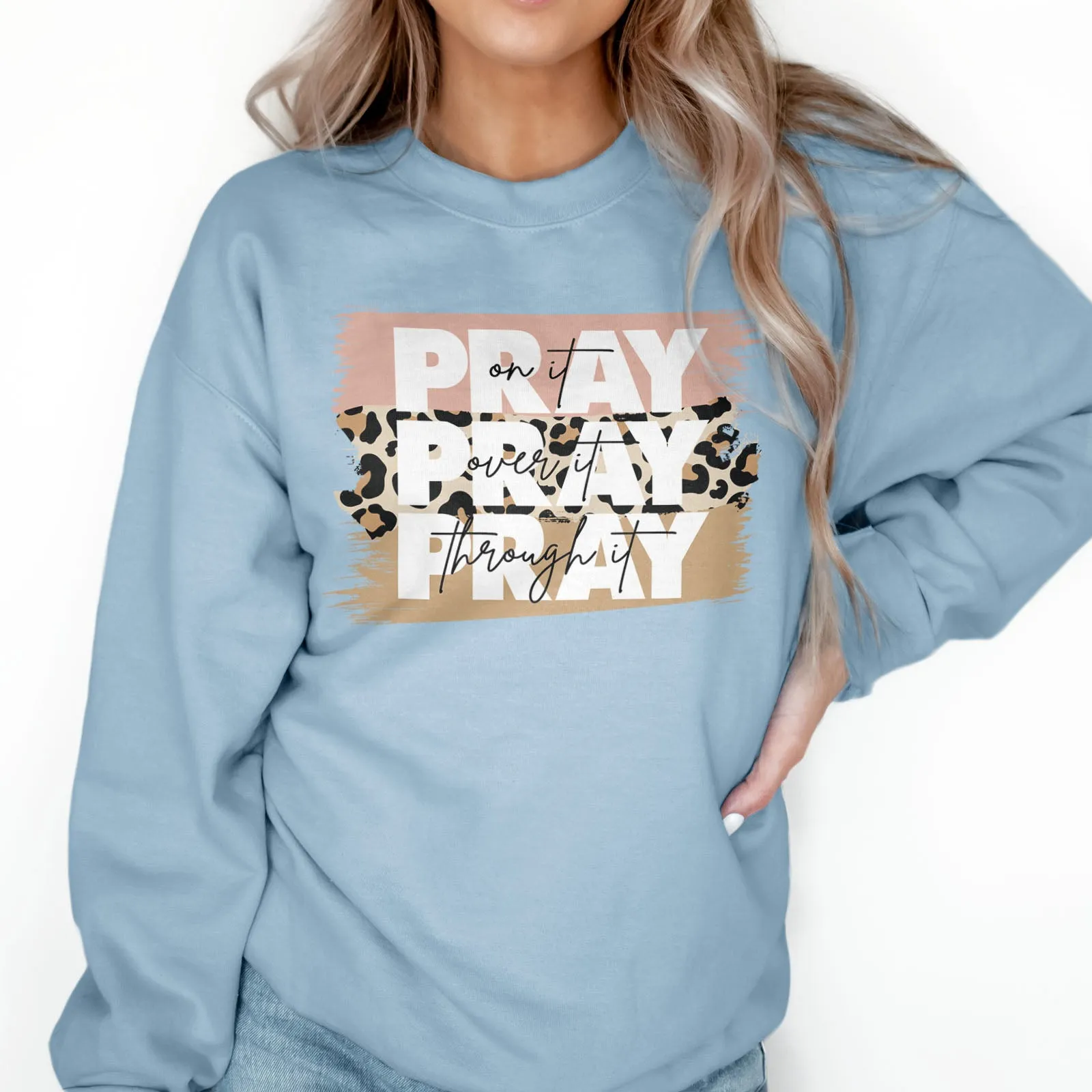 Pray on It Leopard Sweatshirt