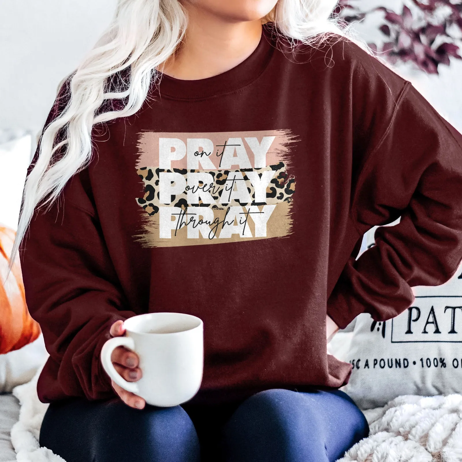 Pray on It Leopard Sweatshirt