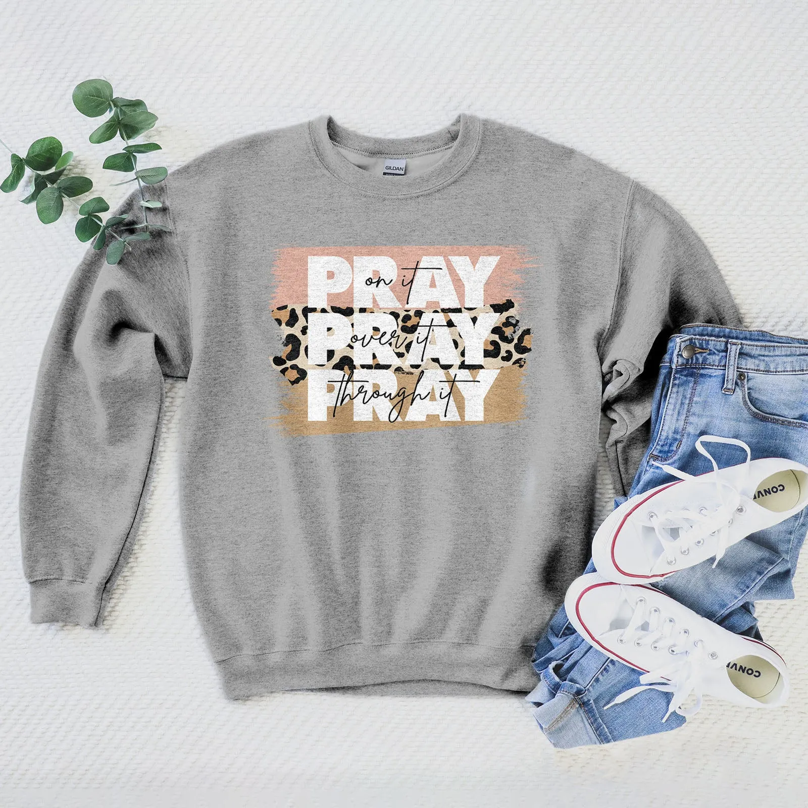 Pray on It Leopard Sweatshirt