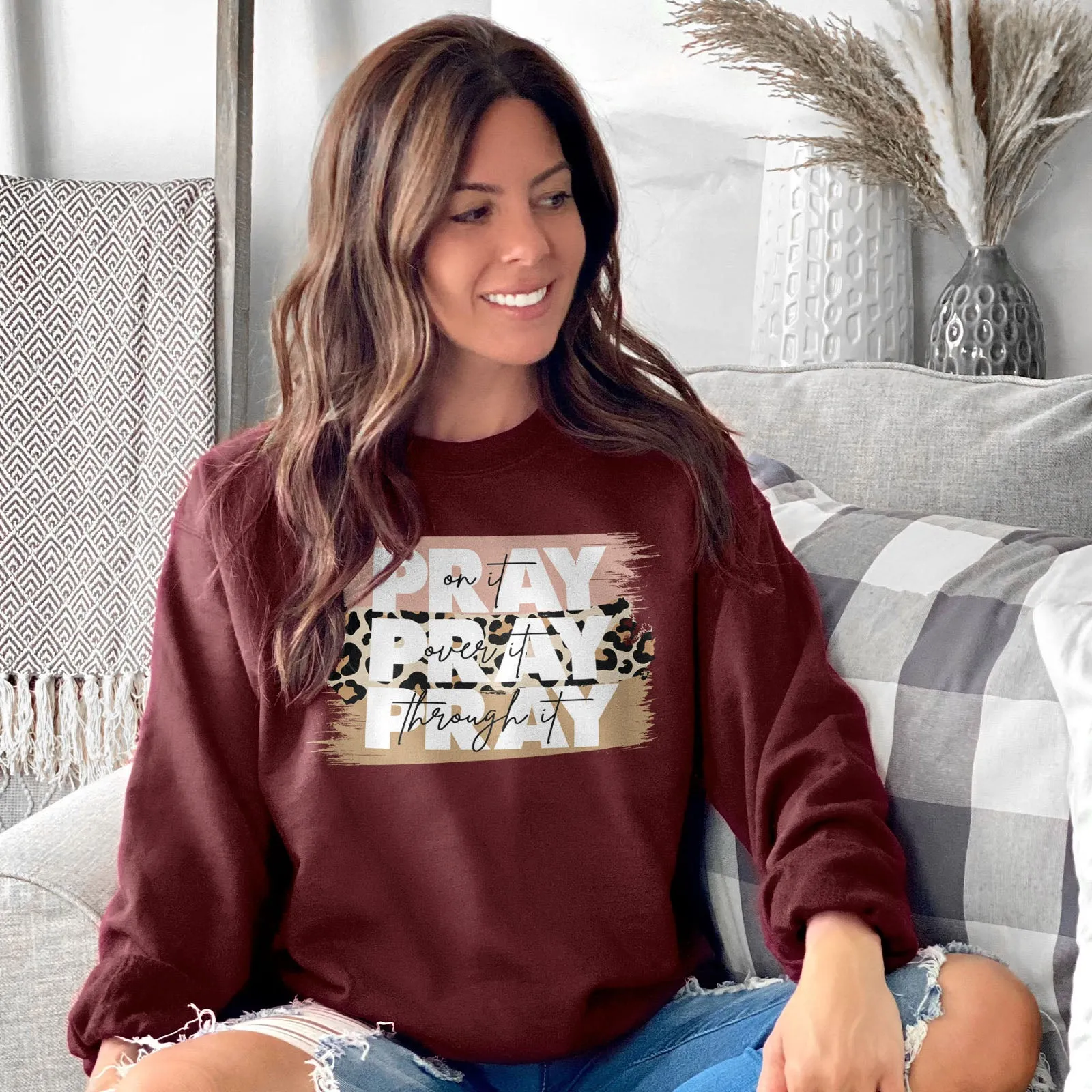 Pray on It Leopard Sweatshirt