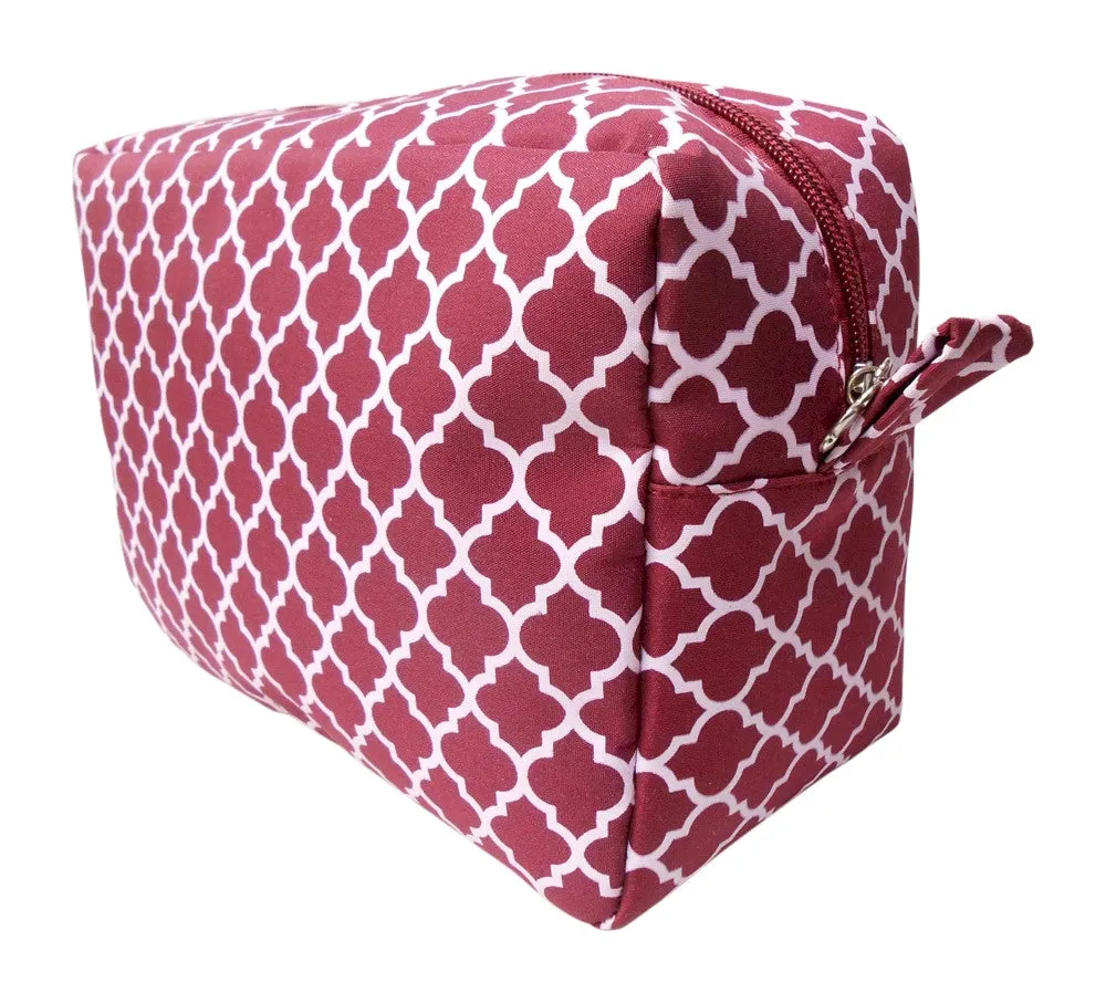 Quatrefoil Print Cosmetic Bag