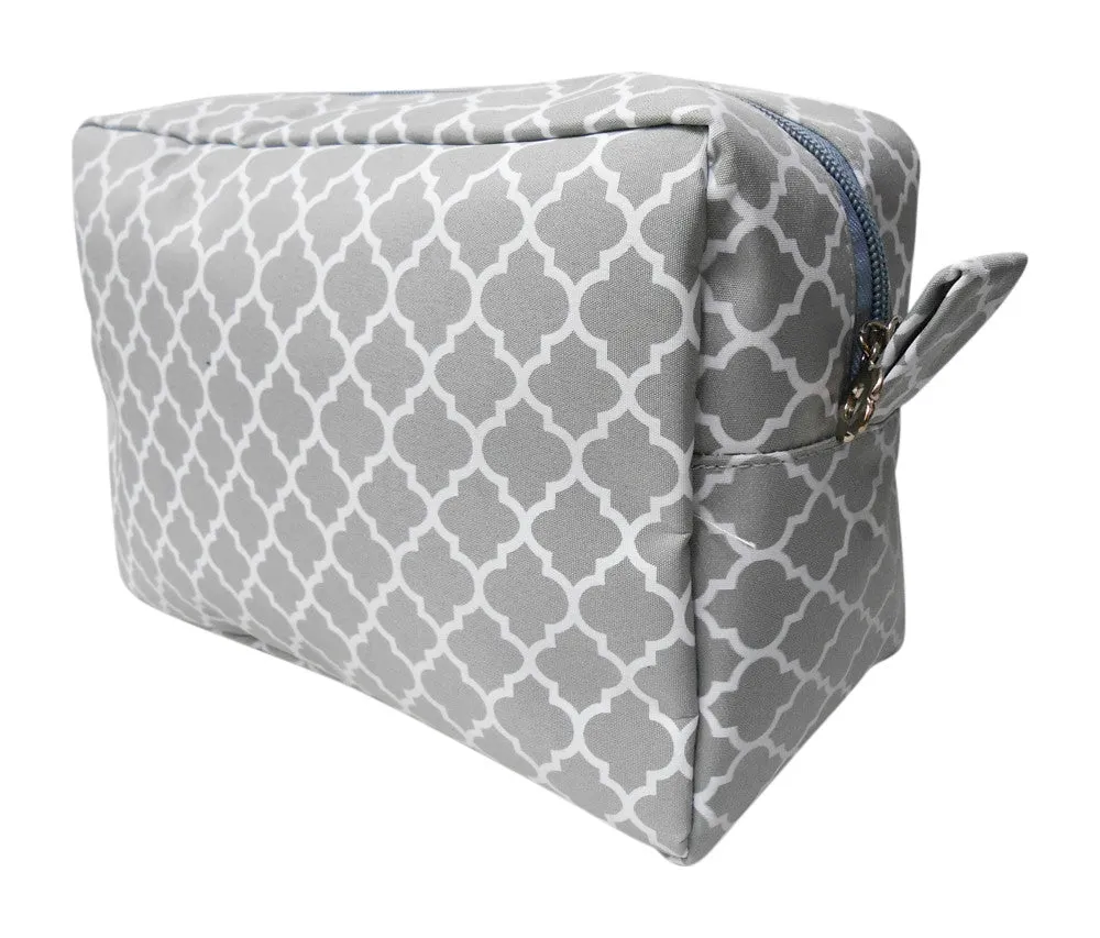 Quatrefoil Print Cosmetic Bag