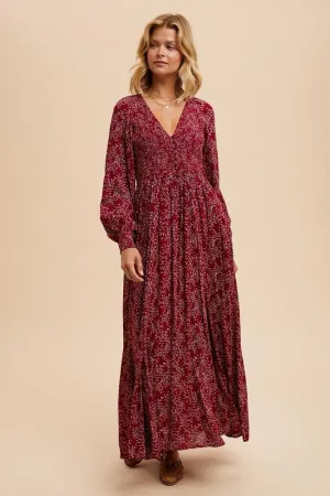 Raspberry Floral Dress