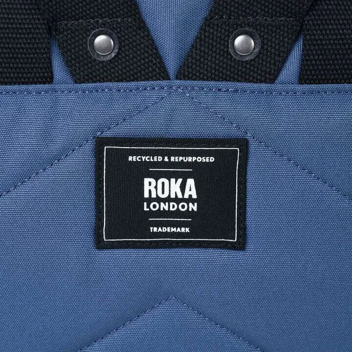 Roka Canfield B Medium Black Label Recycled Canvas Backpack - Pacific Blue