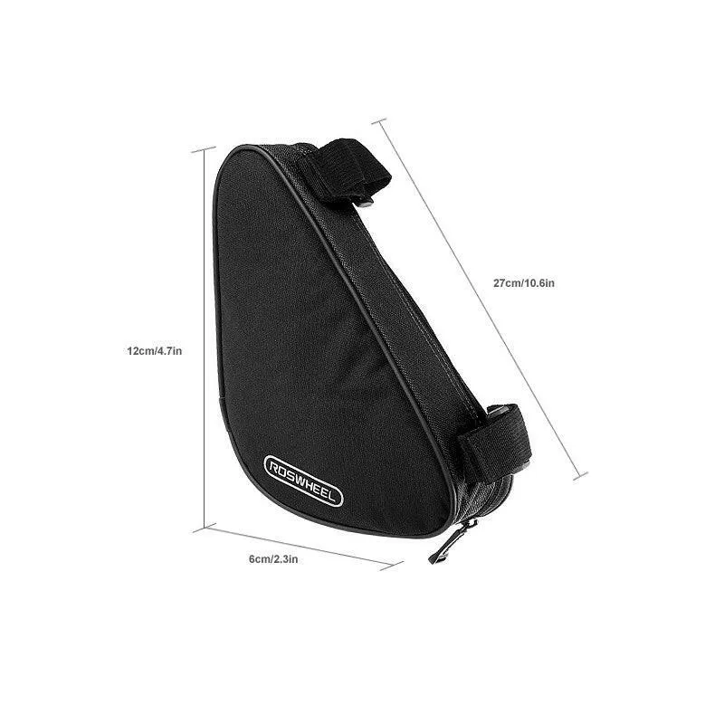 Roswheel Triangle Cycling Bicycle Front Tube Frame Bag Outdoor Mountain Bike Pouch 1.5L Black 12657