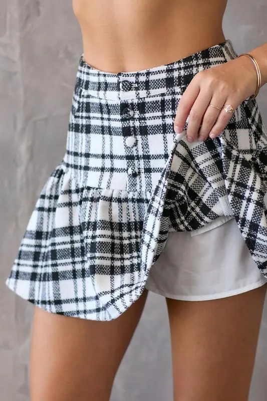 Ruffle Plaid Skirt