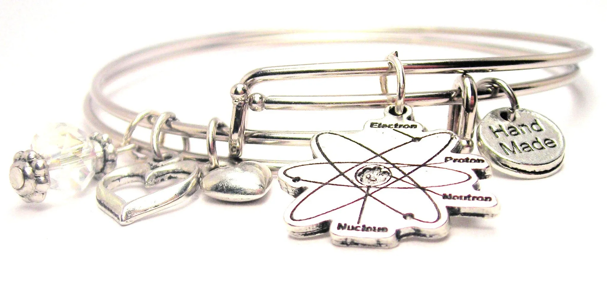 Science Atom Expandable Bangle Bracelet Set