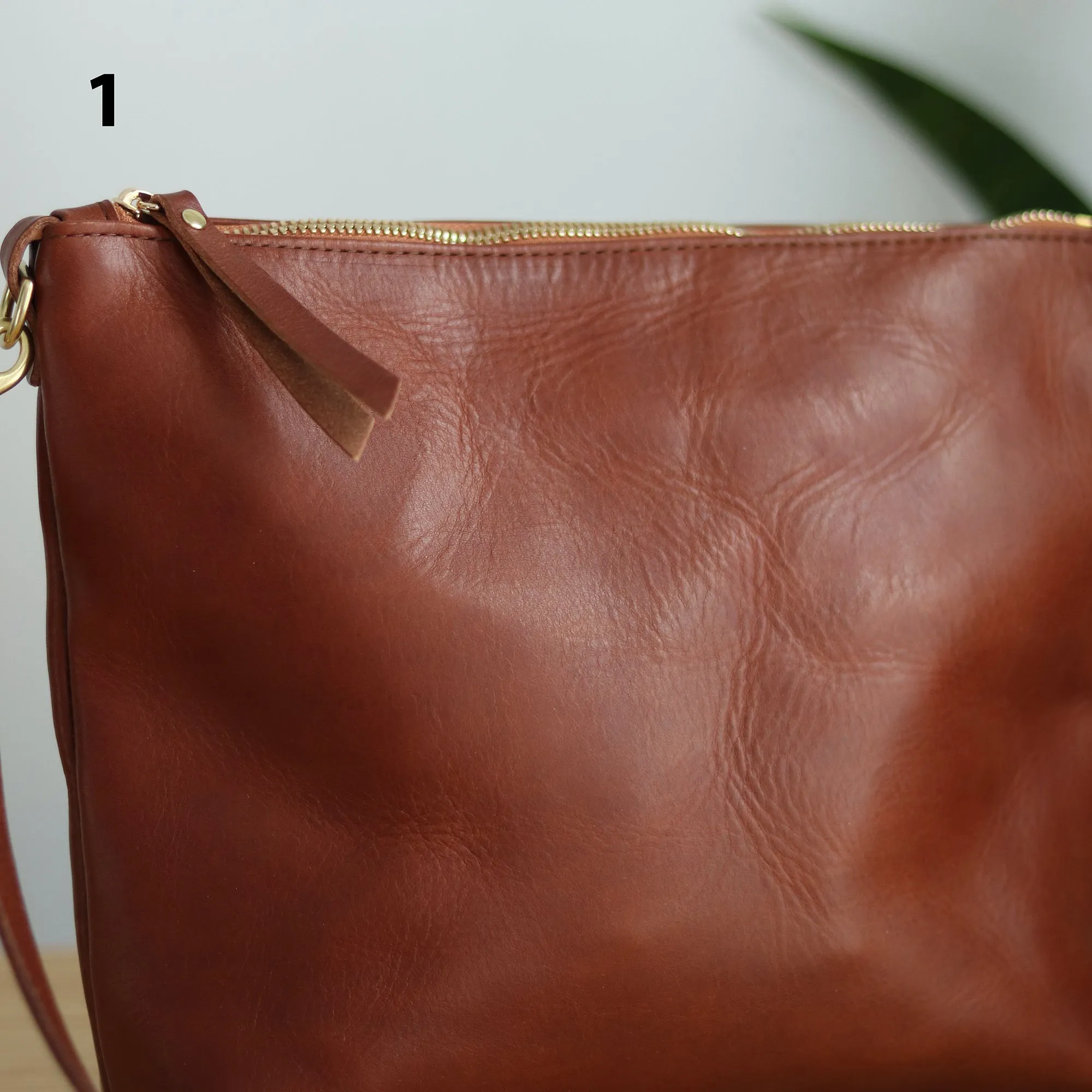 Seconds Sale Crossbody Bag with Monogram - Cognac Brown