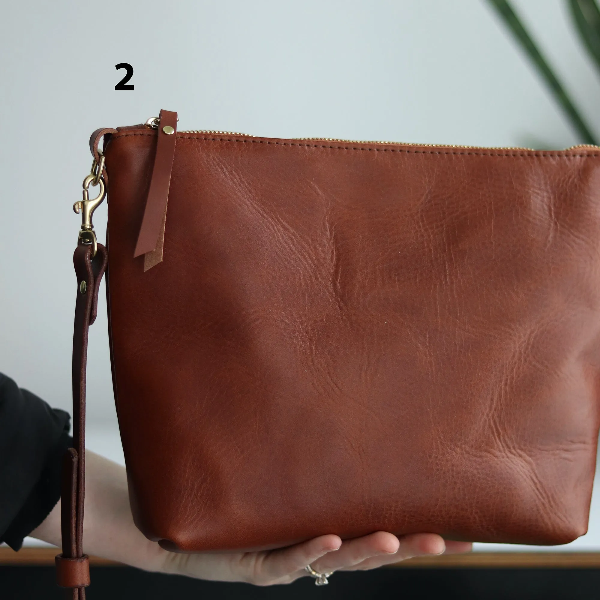 Seconds Sale Crossbody Bag with Monogram - Cognac Brown