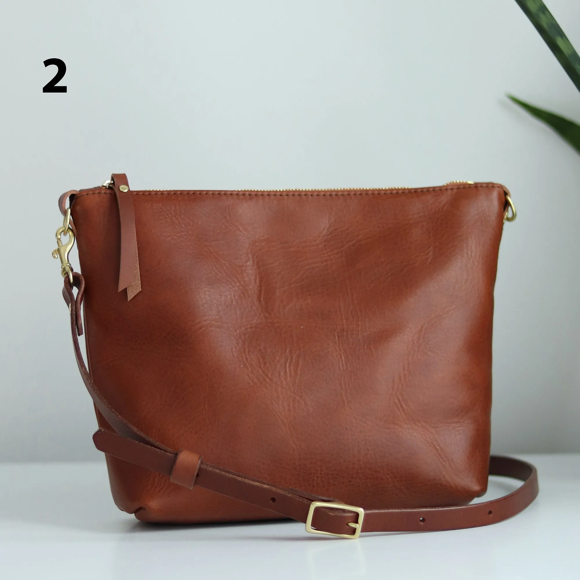 Seconds Sale Crossbody Bag with Monogram - Cognac Brown