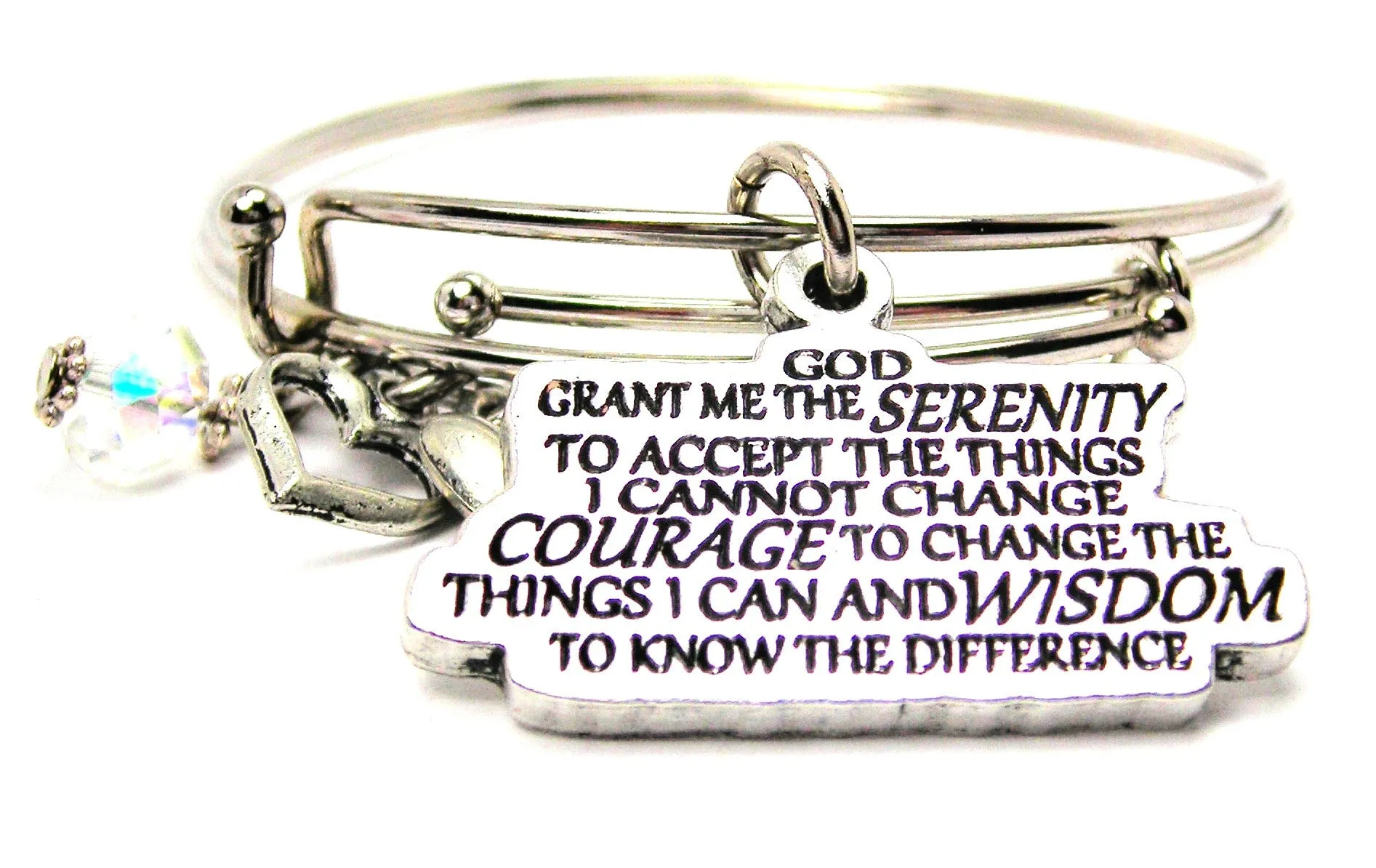 Serenity Prayer Expandable Bangle Bracelet Set