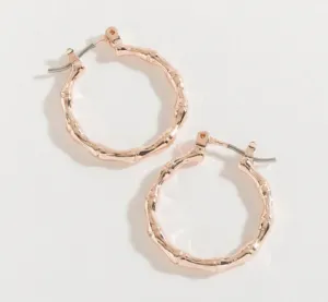 Shiny Rose Gold Hoop Earrings