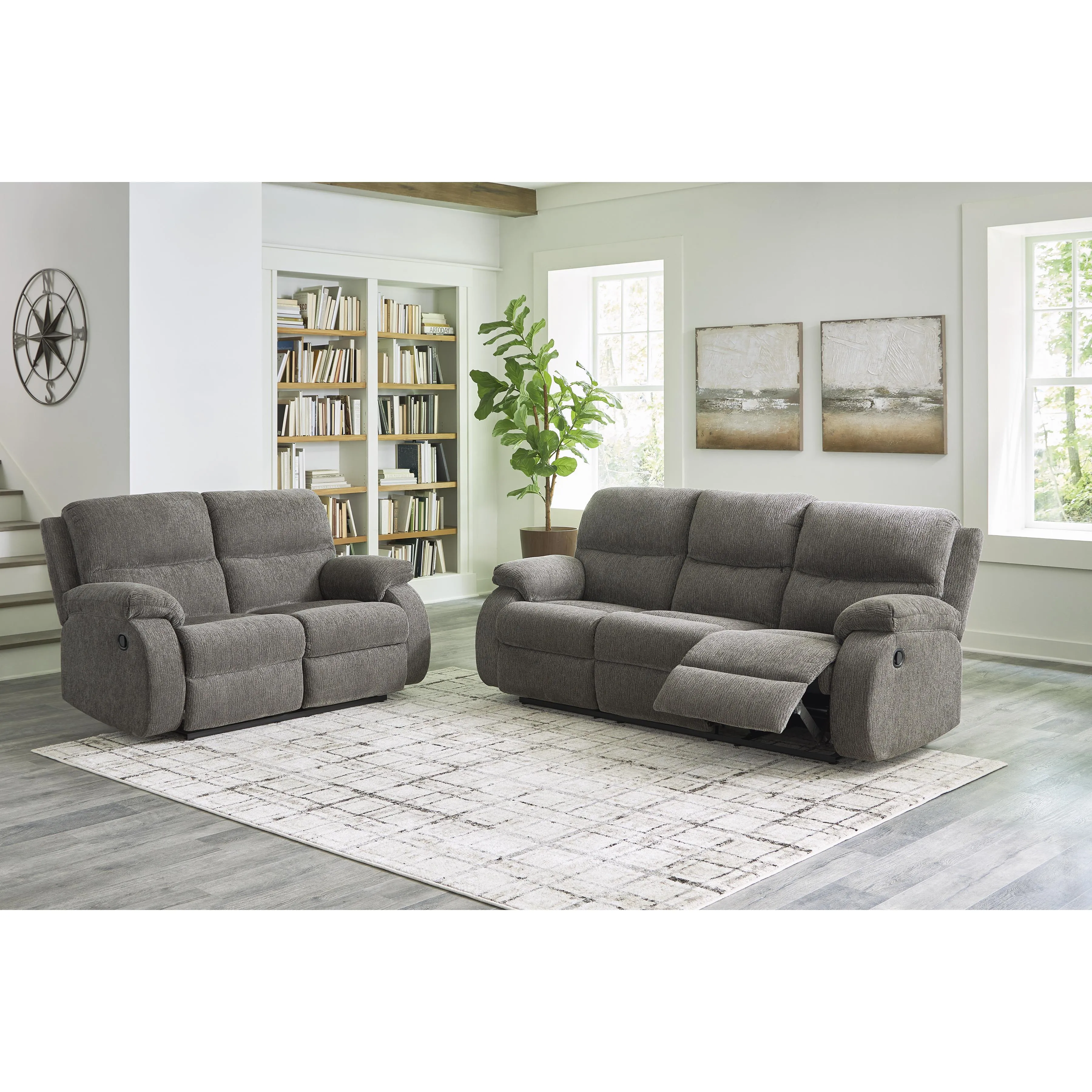 Signature Design by Ashley Scranto Reclining Fabric Loveseat 6650286C