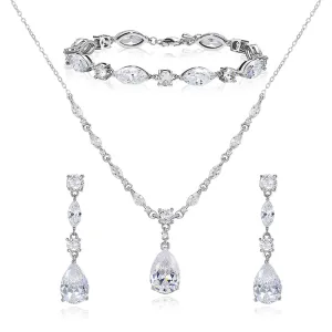 Silver Necklace, Earring & Matching Bracelete Set - Gorgeous