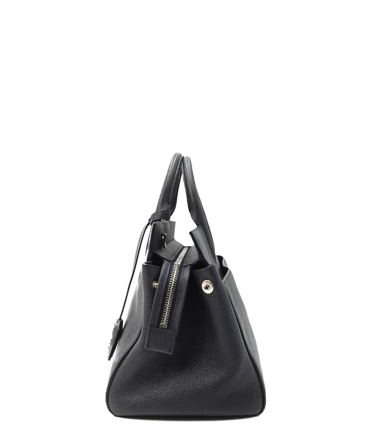 Small Cabas Rive Gauche Leather Bag Black