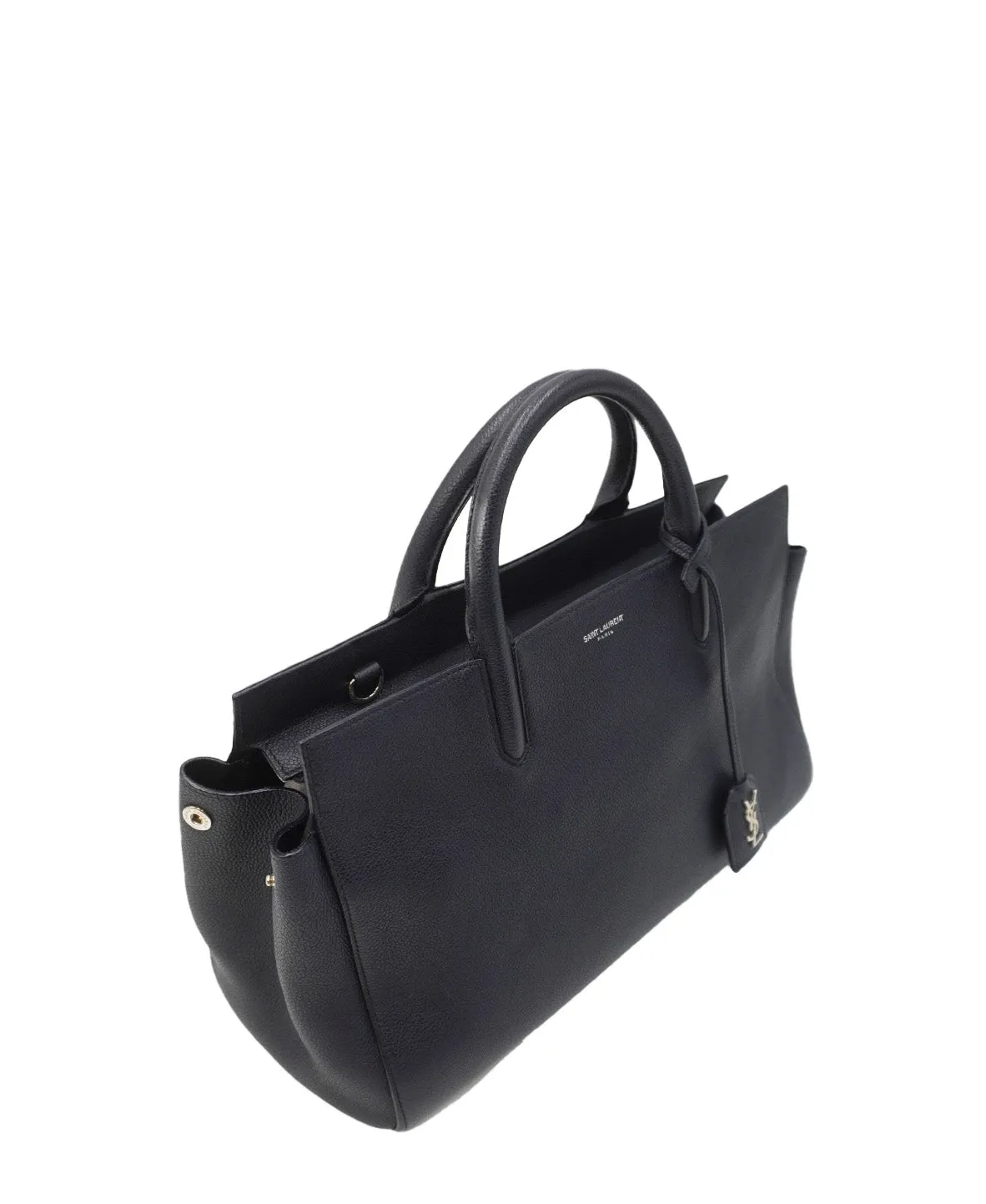 Small Cabas Rive Gauche Leather Bag Black