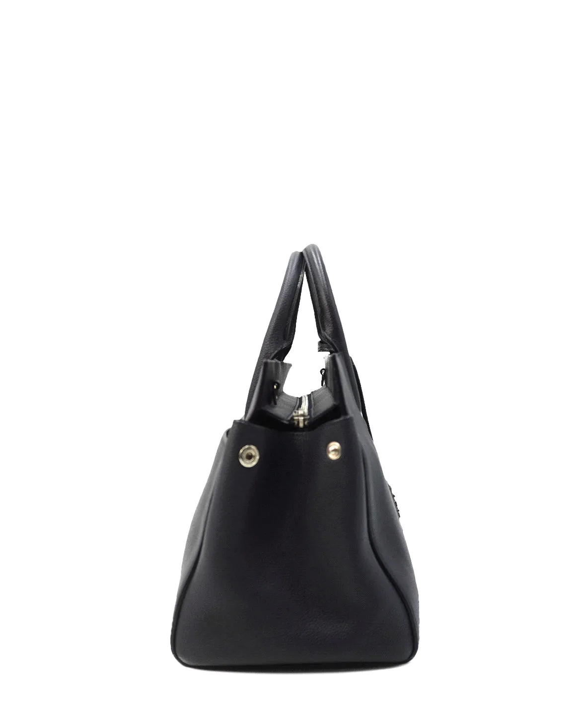 Small Cabas Rive Gauche Leather Bag Black