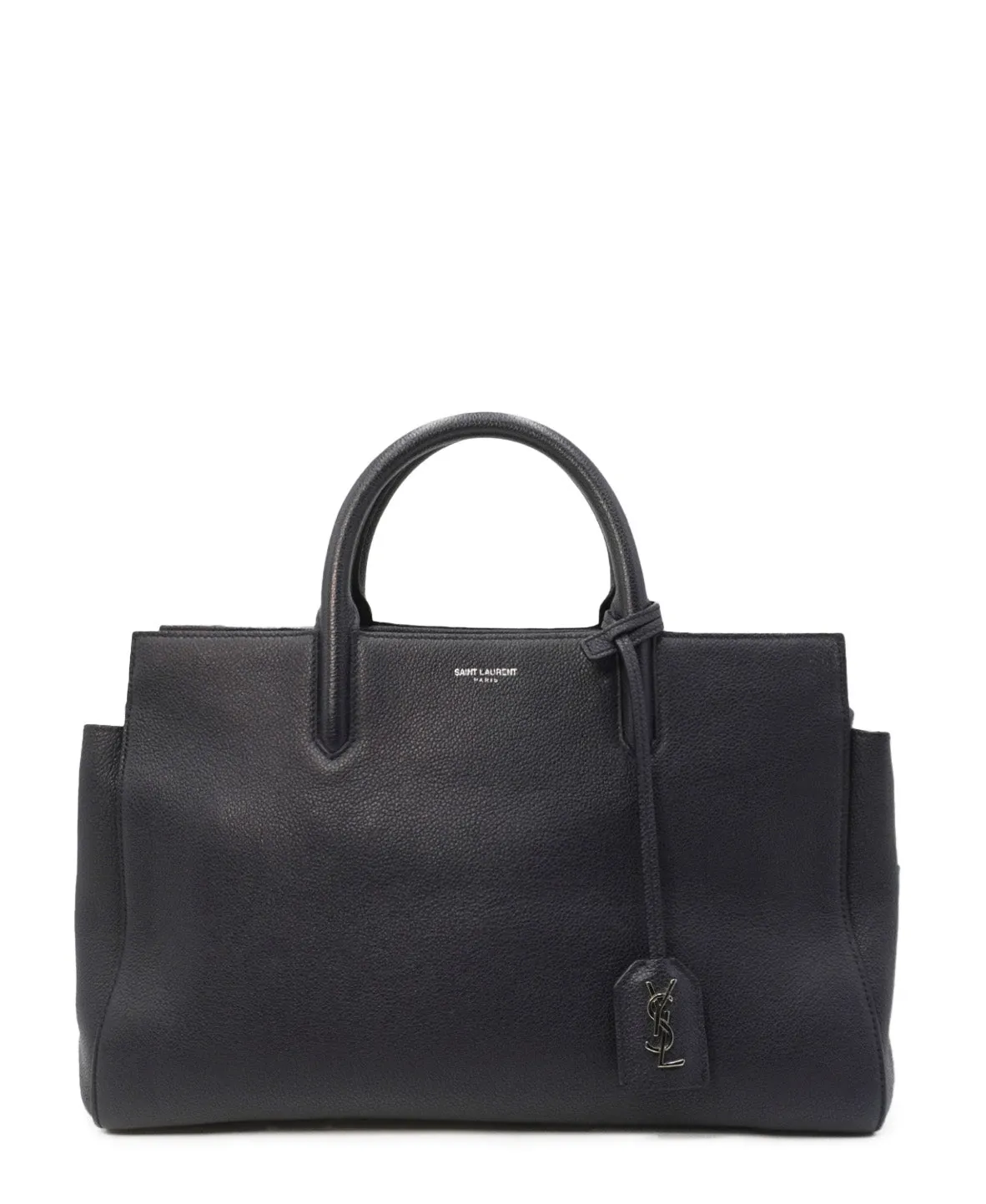 Small Cabas Rive Gauche Leather Bag Black