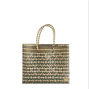 SMALL GREEN GOLD TOTE BAG