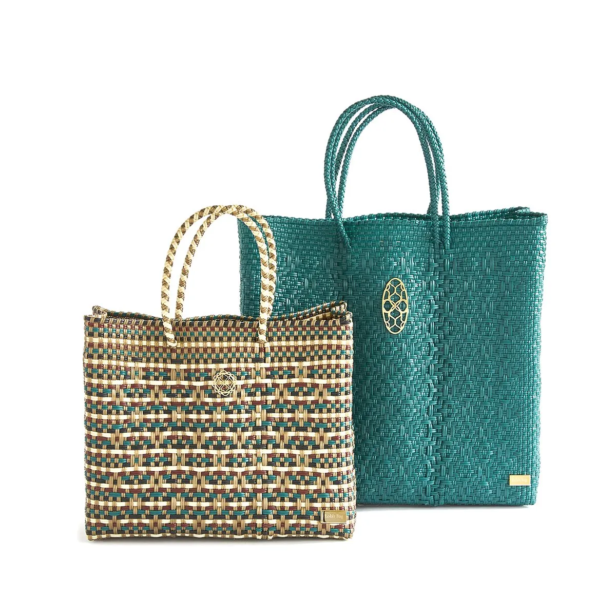 SMALL GREEN GOLD TOTE BAG