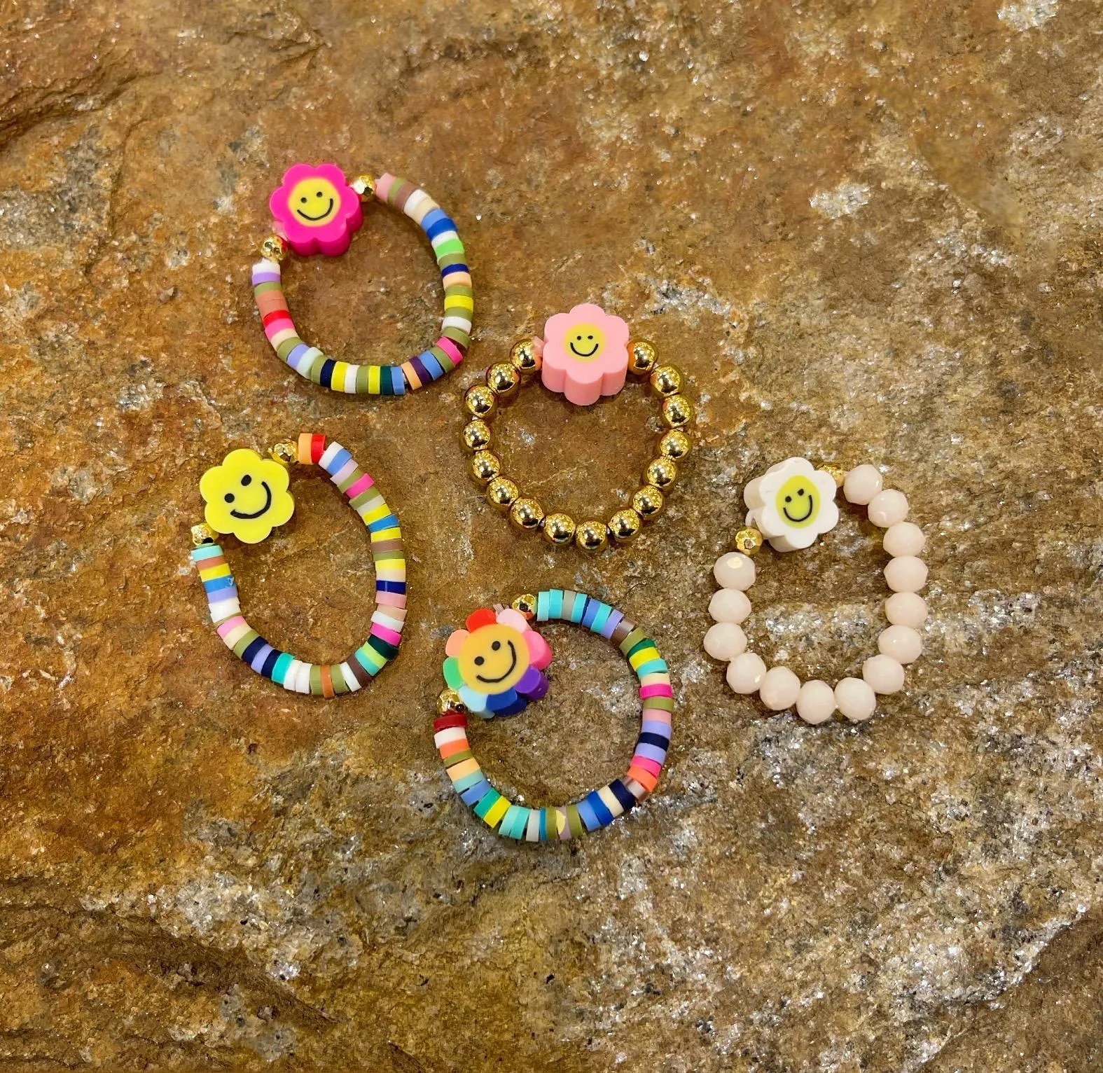 Smile Daisy Ring Set