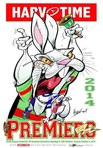 South Sydney Rabbitohs, 2014 NRL Premiers, Harv Time Poster