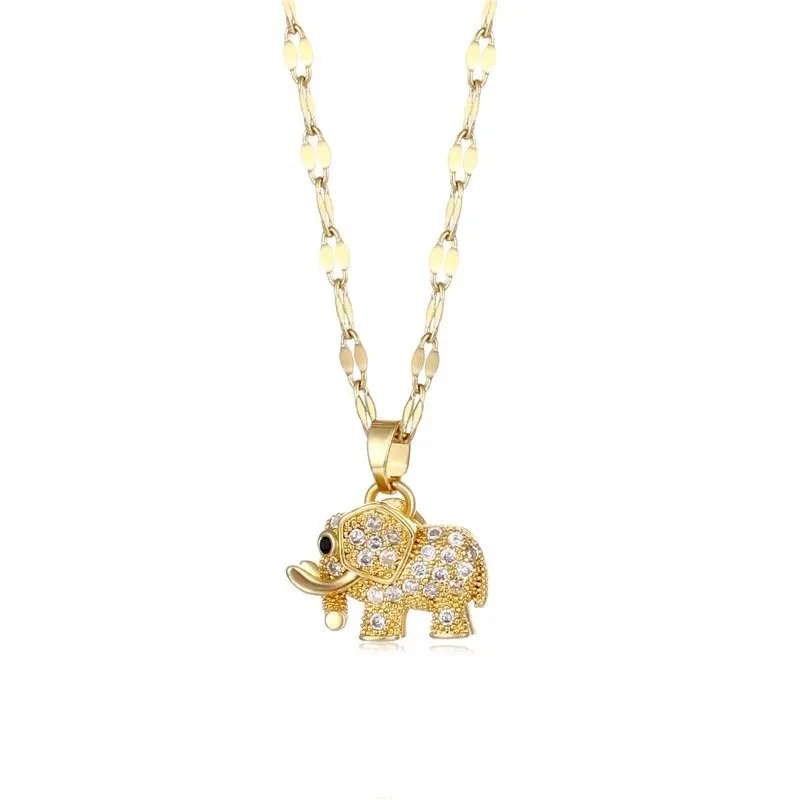 Studded Elephant Necklace