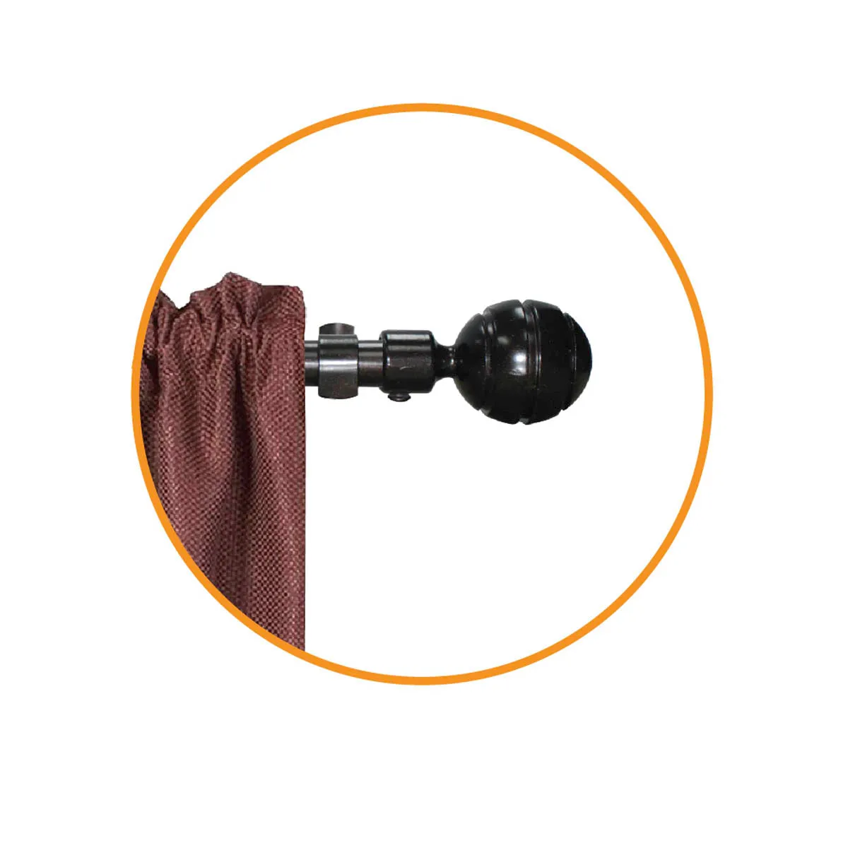 Style & Collection Expandable Curtain Rod 19mm with 2pieces Finials 1.2m-2.1m (0273B1)