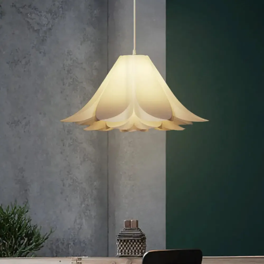 Stylishly Modern White Lily Pendant Lamp with Acrylic Shade